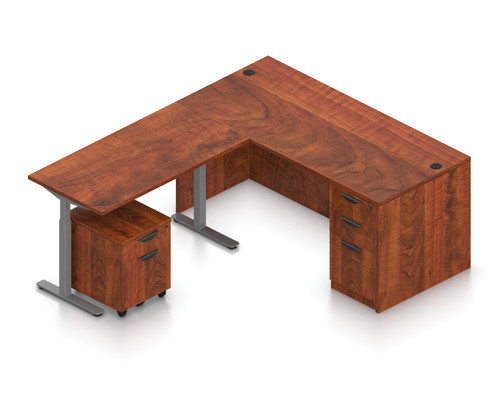 Offices To Go Layout SL-7, 78" x 66" L-Shape Desk with Height Adjustable Table Base Offices To Go Layout SL-7, 78" x 66" L-Shape Desk with Height Adjustable Table Base